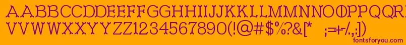 Ironworks Font – Purple Fonts on Orange Background