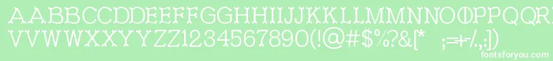 Ironworks Font – White Fonts on Green Background