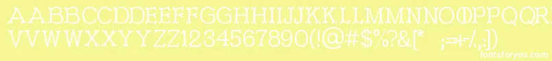 Ironworks Font – White Fonts on Yellow Background