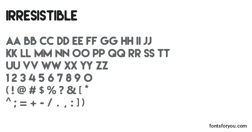 Irresistible Font – alphabet, numbers, special characters