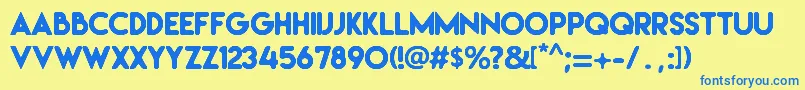 Irresistible Font – Blue Fonts on Yellow Background