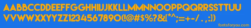 Irresistible Font – Orange Fonts on Blue Background