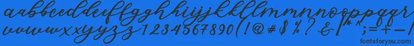 Isabella Script Font – Black Fonts on Blue Background