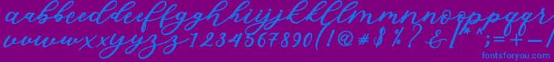 Isabella Script Font – Blue Fonts on Purple Background