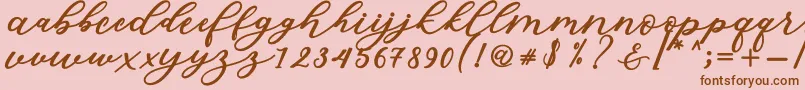 Fonte Isabella Script – fontes marrons em um fundo rosa