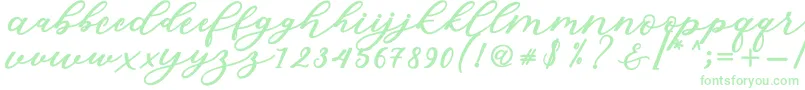 Fonte Isabella Script – fontes verdes em um fundo branco