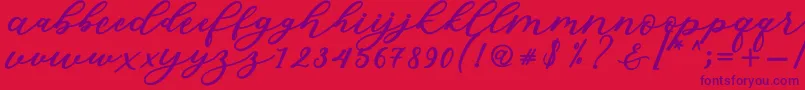 Isabella Script Font – Purple Fonts on Red Background