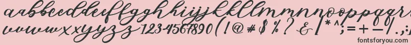 Fonte Isabella Script – fontes pretas em um fundo rosa