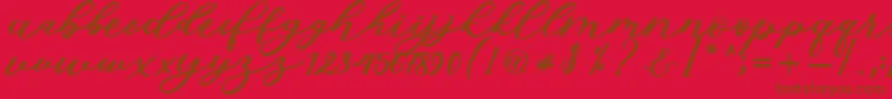Isabella Script Font – Brown Fonts on Red Background