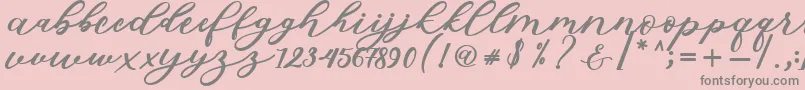 Isabella Script-Schriftart – Graue Schriften auf rosa Hintergrund