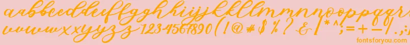 Isabella Script Font – Orange Fonts on Pink Background