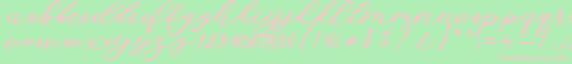 Fonte Isabella Script – fontes rosa em um fundo verde