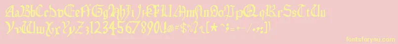 Isabella Font – Yellow Fonts on Pink Background