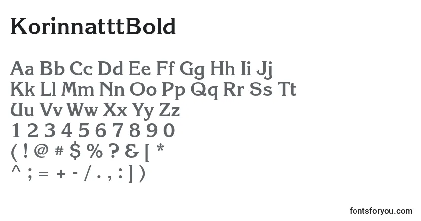 KorinnatttBold-fontti – aakkoset, numerot, erikoismerkit