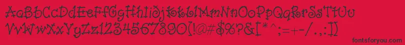 Isabelle Font – Black Fonts on Red Background