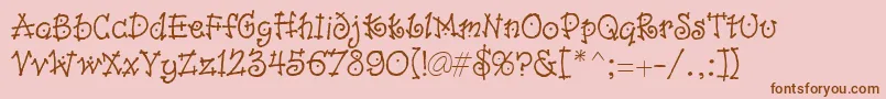 Isabelle Font – Brown Fonts on Pink Background