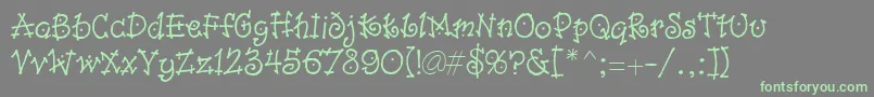Isabelle Font – Green Fonts on Gray Background