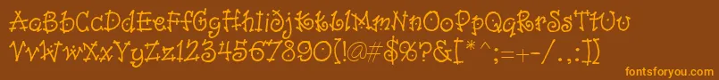 Isabelle Font – Orange Fonts on Brown Background