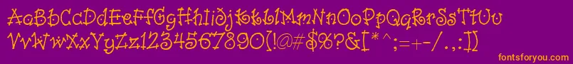 Isabelle Font – Orange Fonts on Purple Background