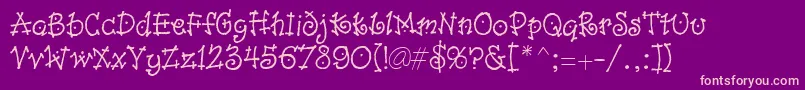 Isabelle Font – Pink Fonts on Purple Background
