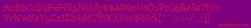 Isabelle Font – Red Fonts on Purple Background