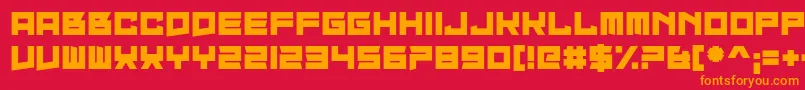 フォントIsite – 赤い背景にオレンジの文字