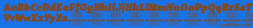 IsleBodyBl i PERSONAL Font – Brown Fonts on Blue Background
