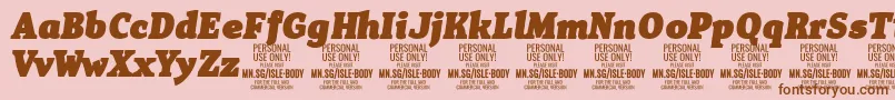 IsleBodyBl i PERSONAL Font – Brown Fonts on Pink Background