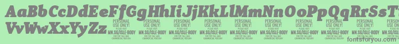 IsleBodyBl i PERSONAL Font – Gray Fonts on Green Background