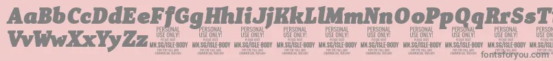 IsleBodyBl i PERSONAL Font – Gray Fonts on Pink Background