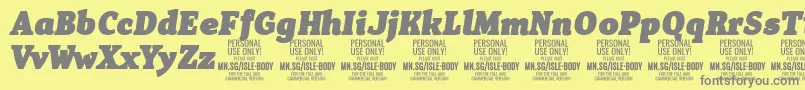 IsleBodyBl i PERSONAL Font – Gray Fonts on Yellow Background
