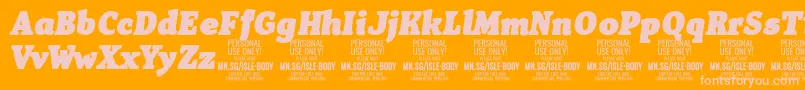 IsleBodyBl i PERSONAL Font – Pink Fonts on Orange Background