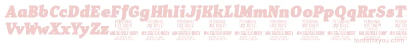 IsleBodyBl i PERSONAL Font – Pink Fonts on White Background