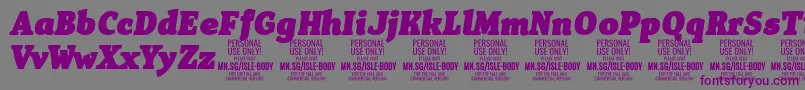 IsleBodyBl i PERSONAL Font – Purple Fonts on Gray Background