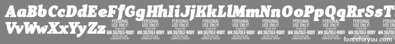 IsleBodyBl i PERSONAL Font – White Fonts on Gray Background