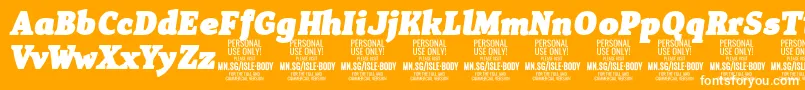 IsleBodyBl i PERSONAL Font – White Fonts on Orange Background