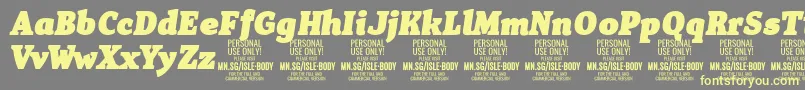 IsleBodyBl i PERSONAL Font – Yellow Fonts on Gray Background