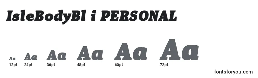 IsleBodyBl i PERSONAL Font Sizes