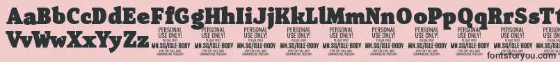 フォントIsleBodyBl PERSONAL – ピンクの背景に黒い文字