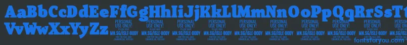 IsleBodyBl PERSONAL Font – Blue Fonts on Black Background