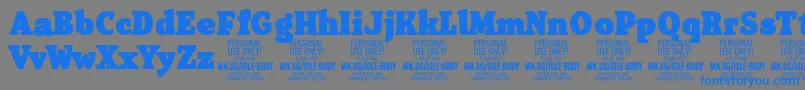 IsleBodyBl PERSONAL Font – Blue Fonts on Gray Background