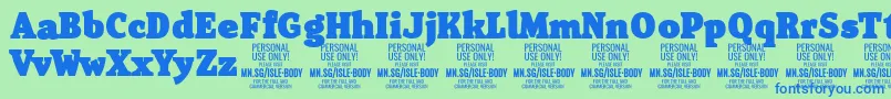 fuente IsleBodyBl PERSONAL – Fuentes Azules Sobre Fondo Verde