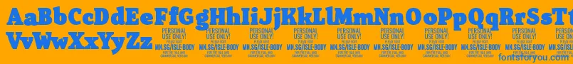 IsleBodyBl PERSONAL Font – Blue Fonts on Orange Background