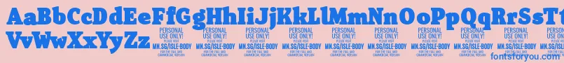 IsleBodyBl PERSONAL Font – Blue Fonts on Pink Background