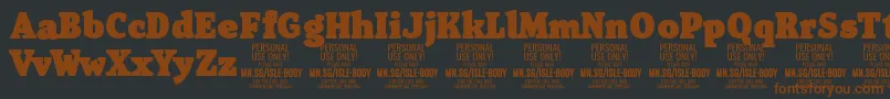 IsleBodyBl PERSONAL Font – Brown Fonts on Black Background