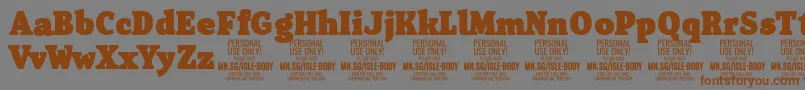 IsleBodyBl PERSONAL Font – Brown Fonts on Gray Background