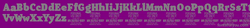 IsleBodyBl PERSONAL Font – Gray Fonts on Purple Background