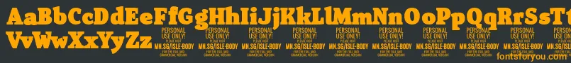 IsleBodyBl PERSONAL Font – Orange Fonts on Black Background