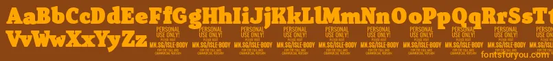 IsleBodyBl PERSONAL Font – Orange Fonts on Brown Background