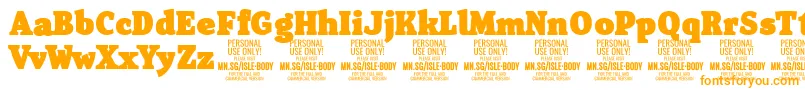 IsleBodyBl PERSONAL Font – Orange Fonts on White Background